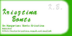 krisztina bonts business card